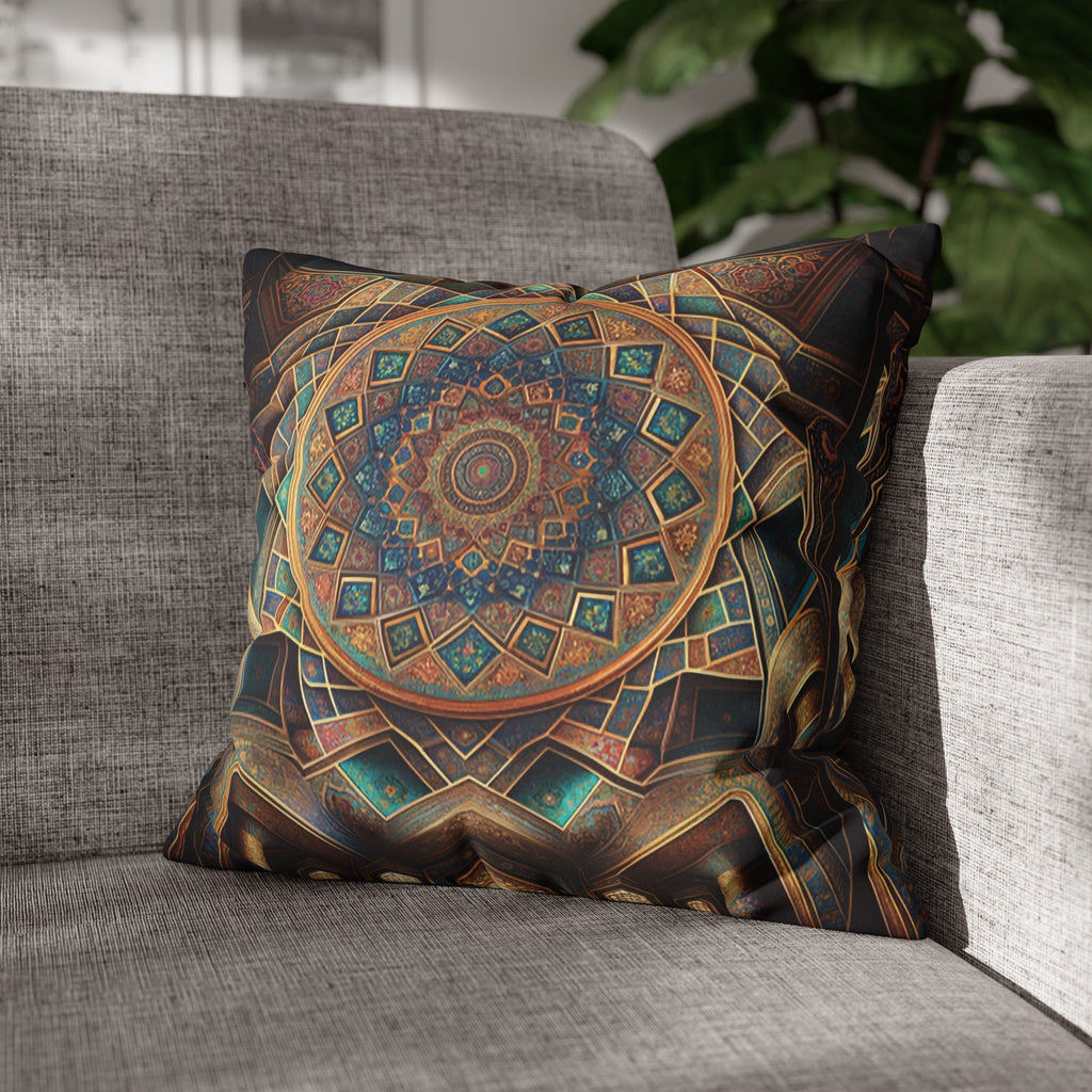 Persian Art (brown-yellow) - Suede Square Pillowcase