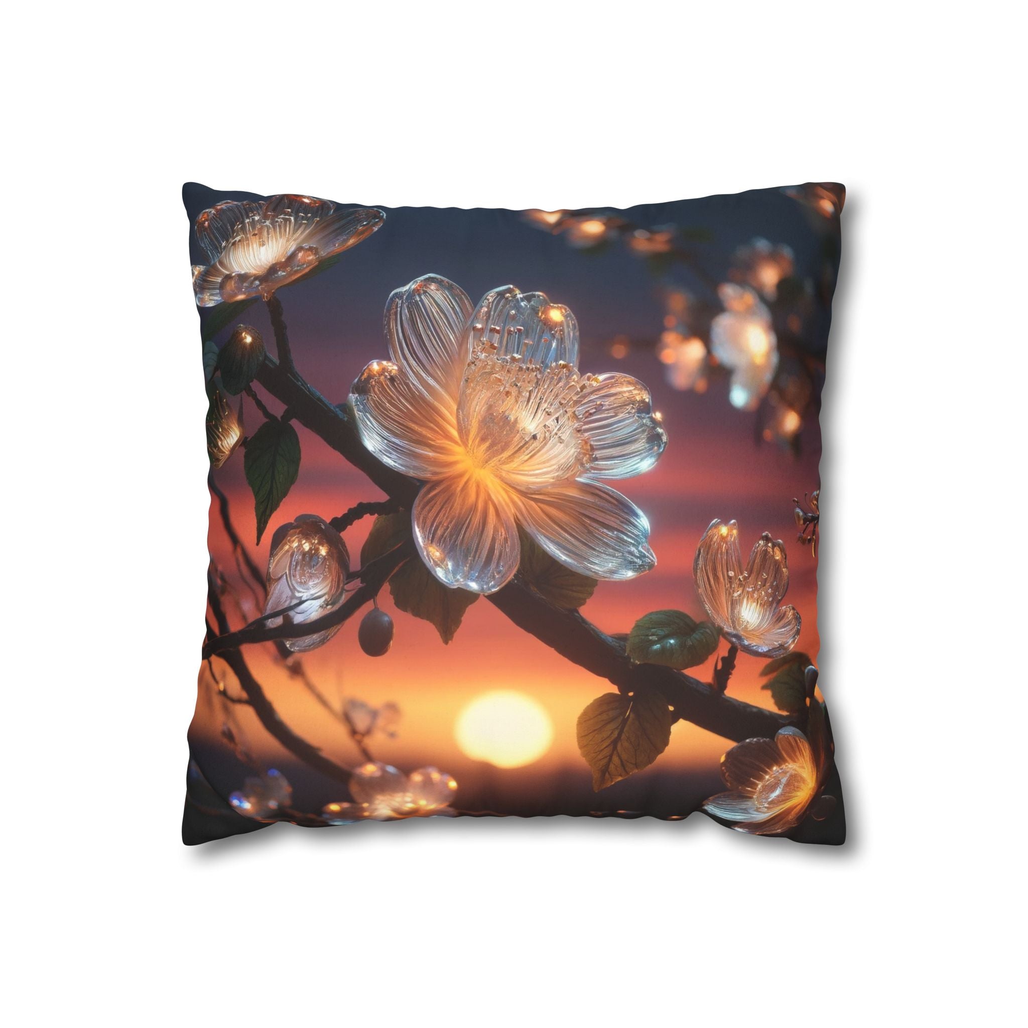 White, diamond flower - Suede Square Pillowcase