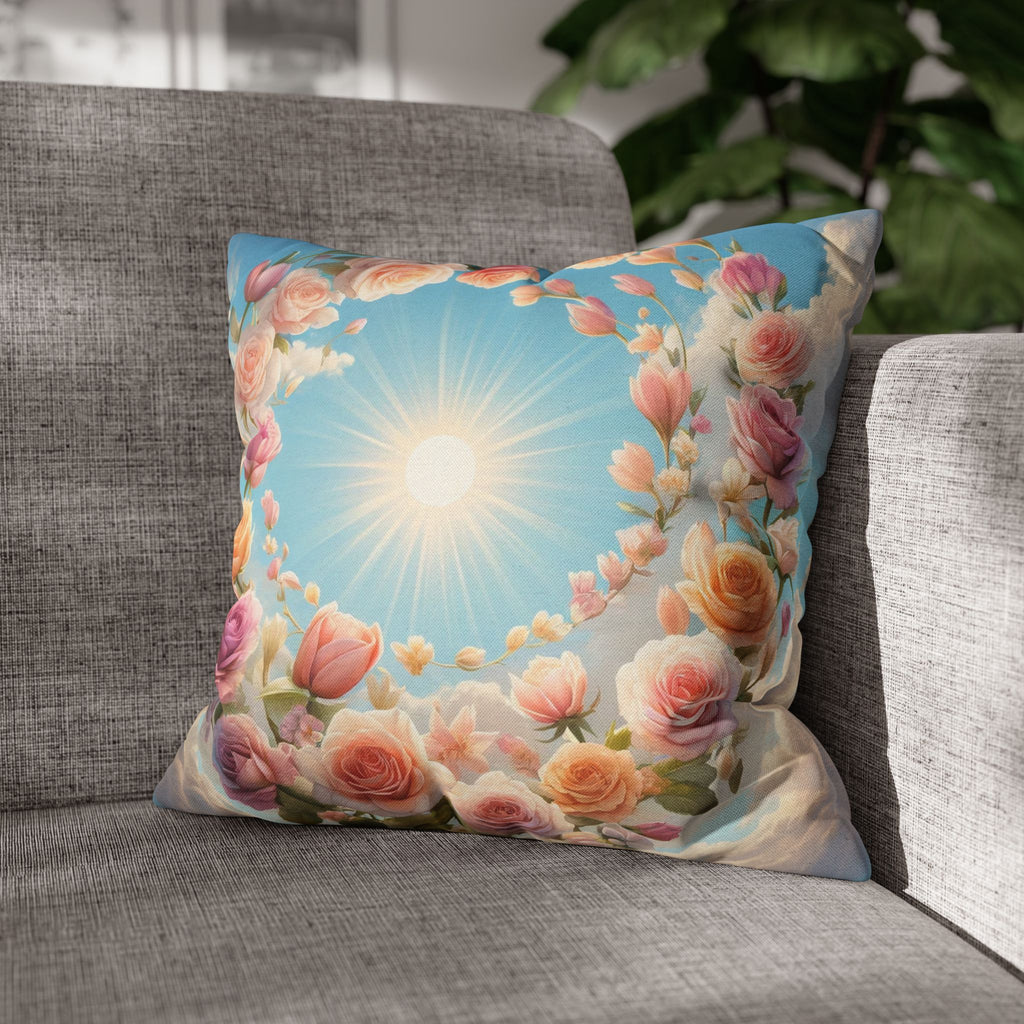 Roses in a circle - Polyester Square Pillowcase