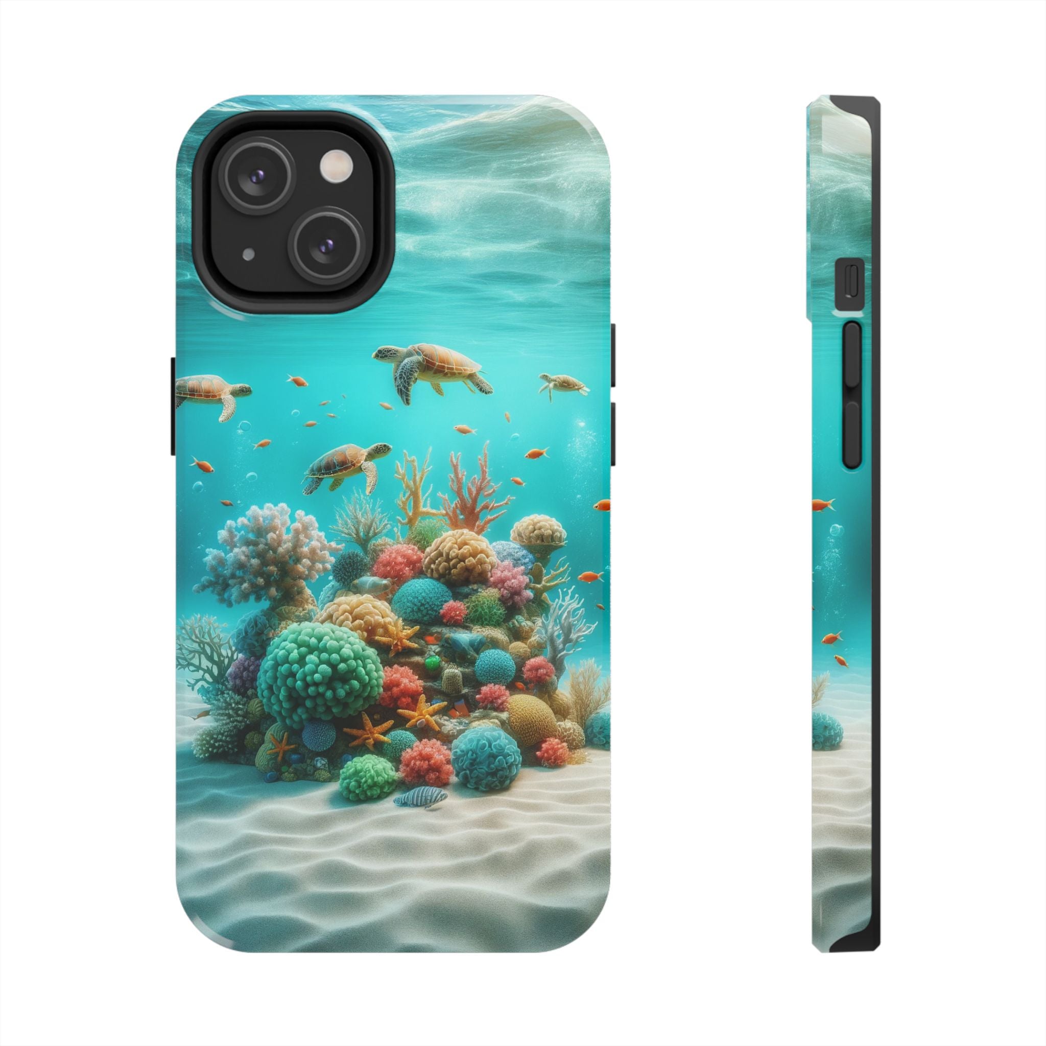 Phone Cases - Turtles on Coral Reef Design