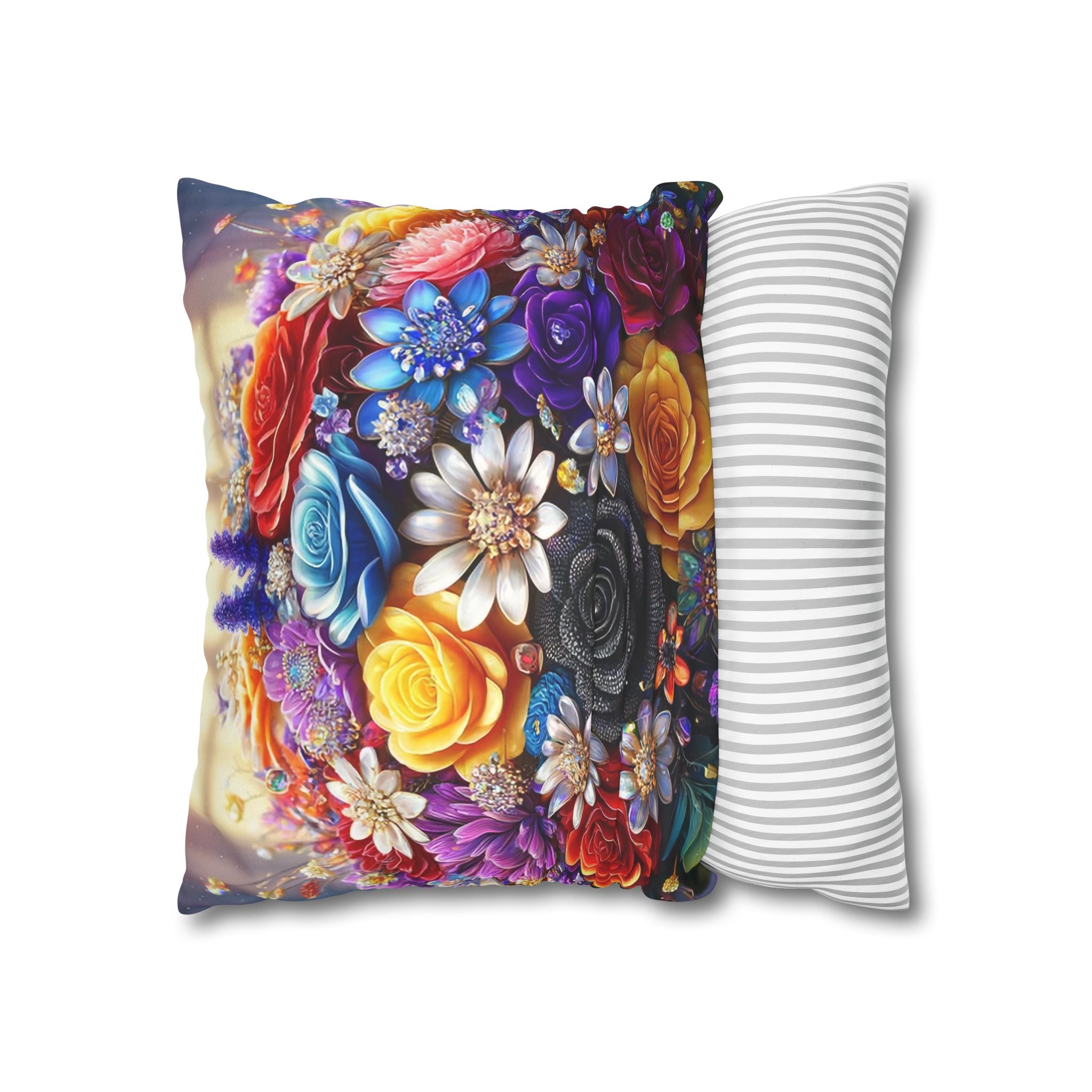 Bouquet of colourful flowers (in the sun) - Suede Square Pillowcase