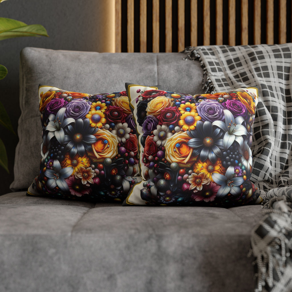Colourful Bouquet (3) - Suede Square Pillowcase