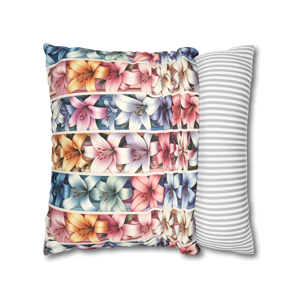 Lilies (in lines)- Suede Square Pillowcase