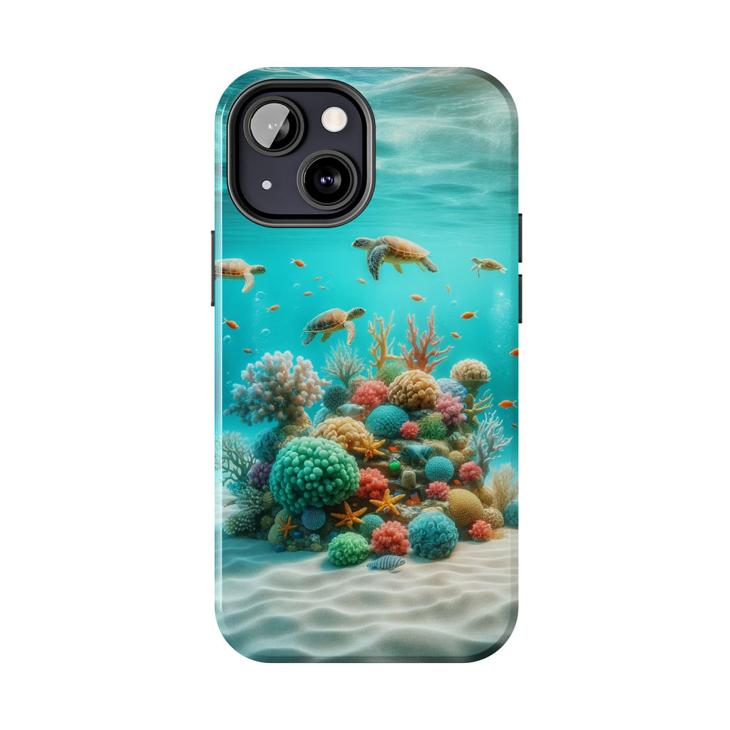 Phone Cases - Turtles on Coral Reef Design