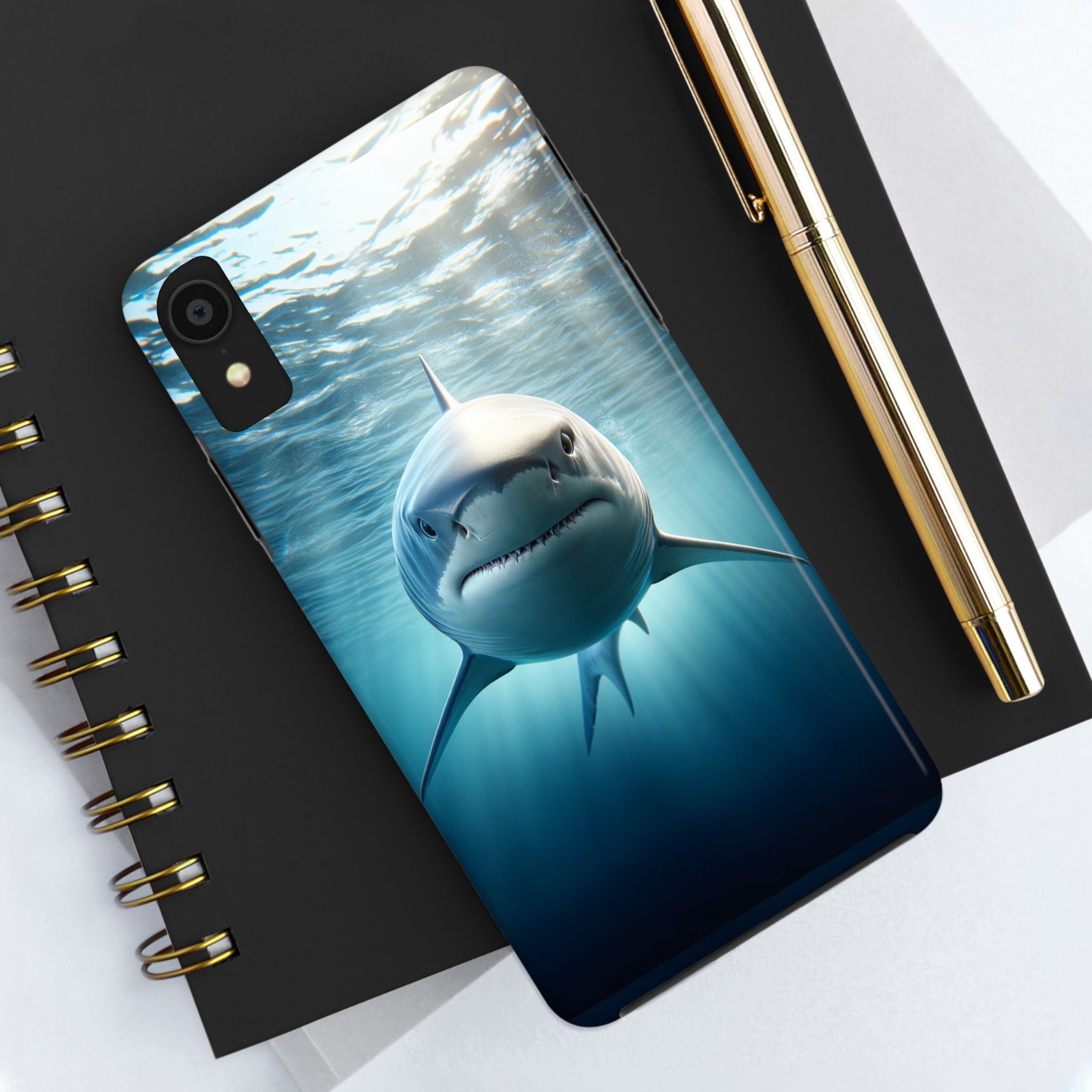 Curious shark - Tough Phone Case