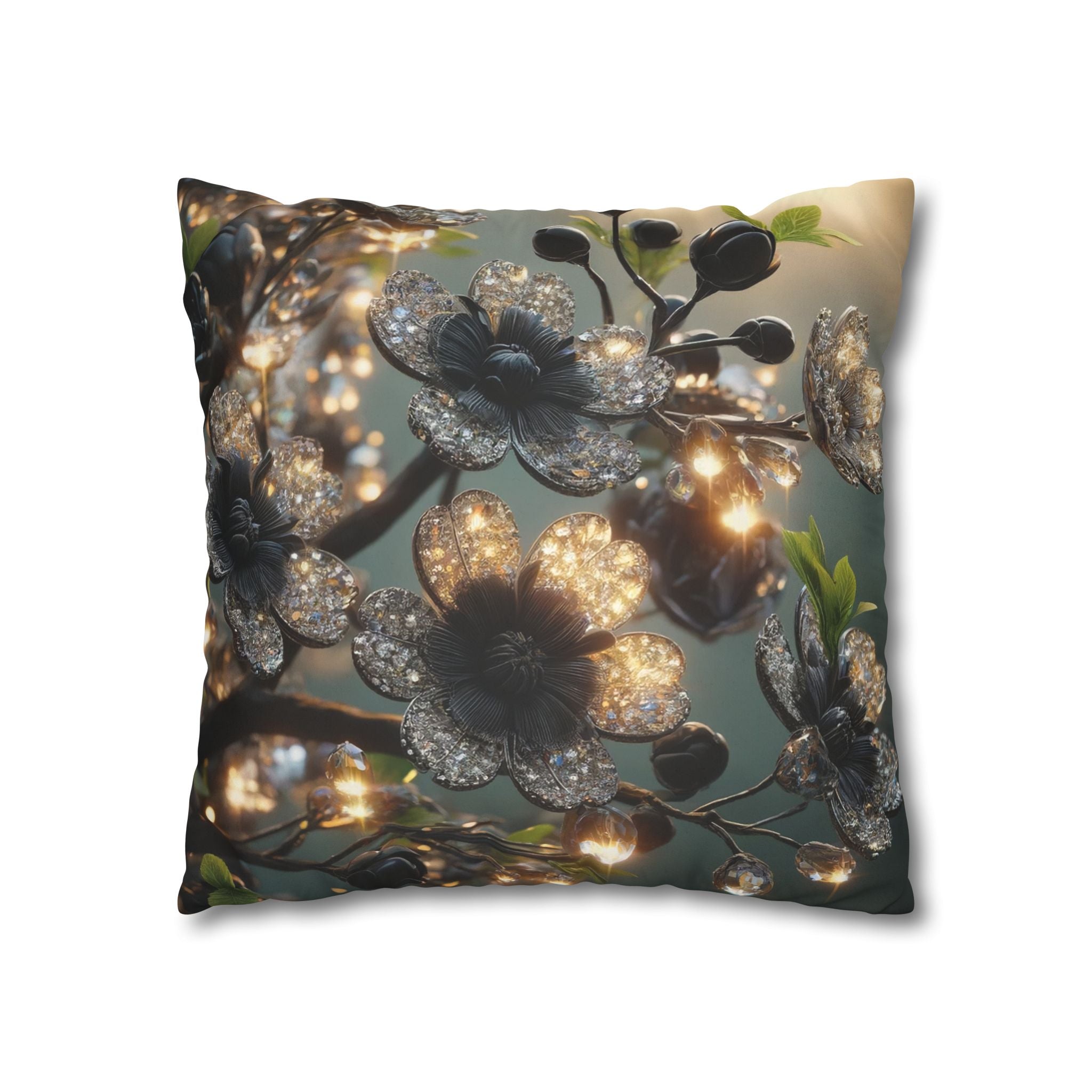 Shining diamond flowers - Suede Square Pillowcase