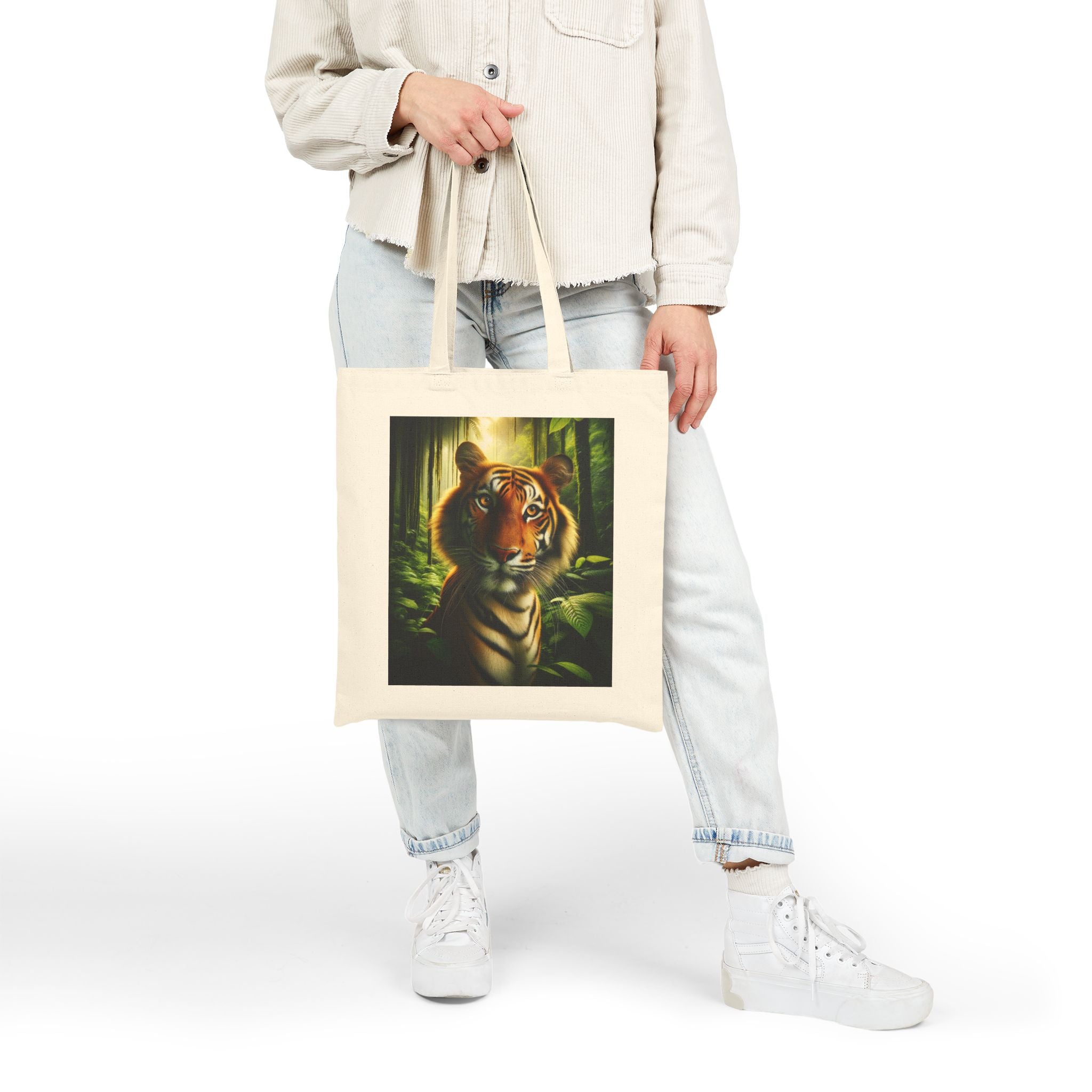 Wildlife Tiger - Cotton Canvas Tote Bag