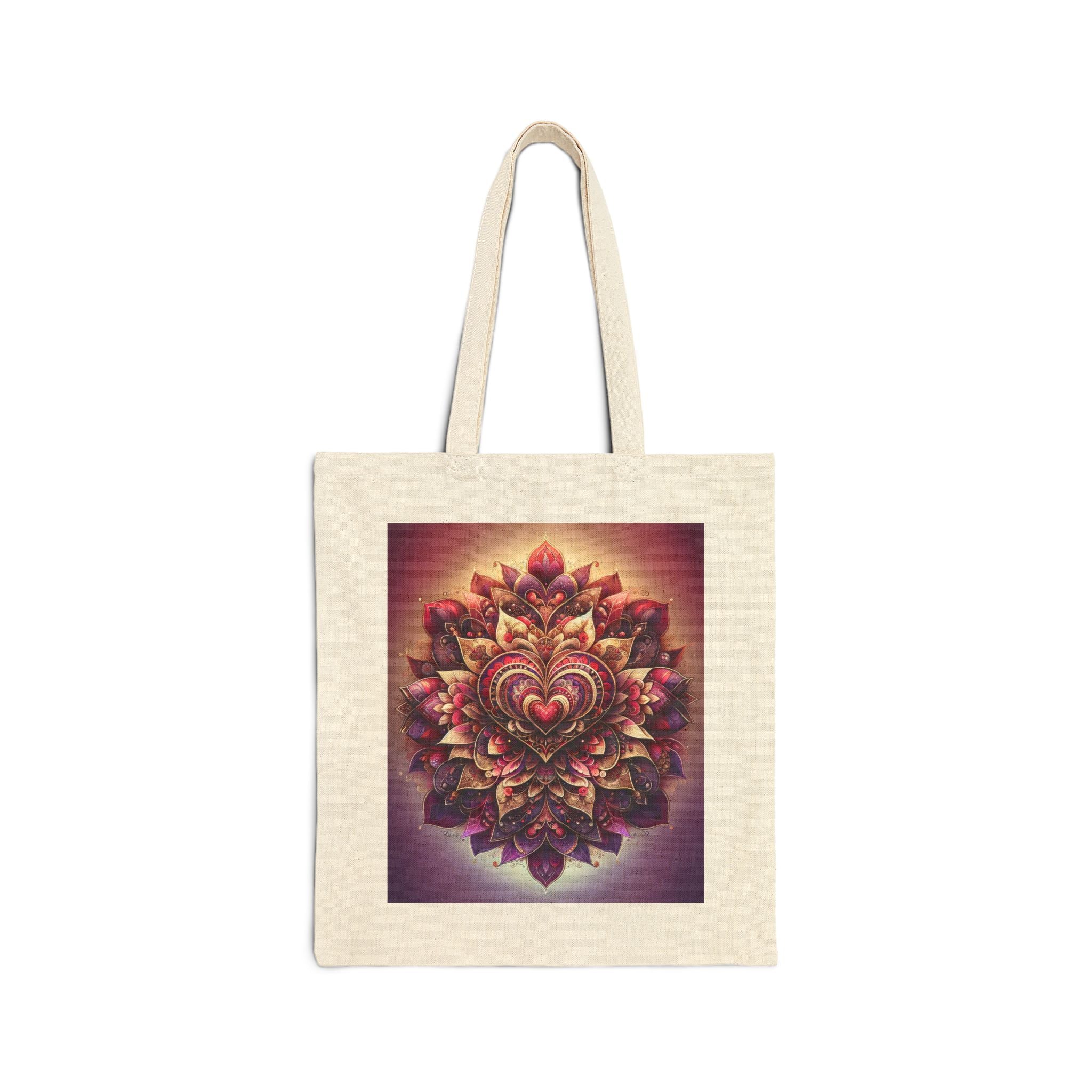 Bohemian Pink Mandala Design - Cotton Canvas Tote Bag