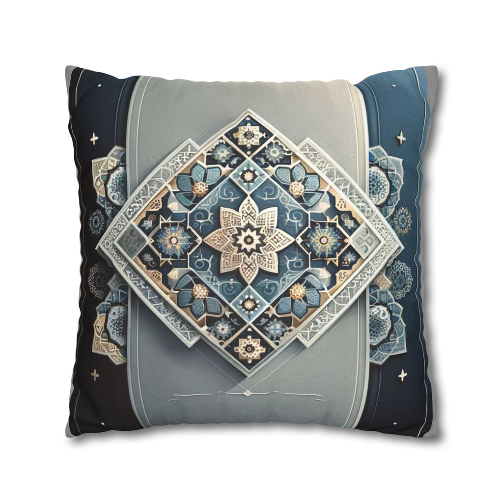 Islamic Art (blue-grey) - Suede Square Pillowcase