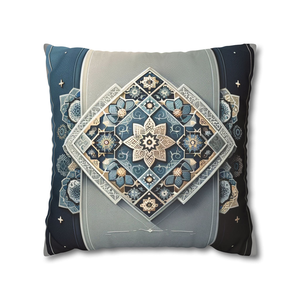 Islamic Art (blue-grey) - Suede Square Pillowcase