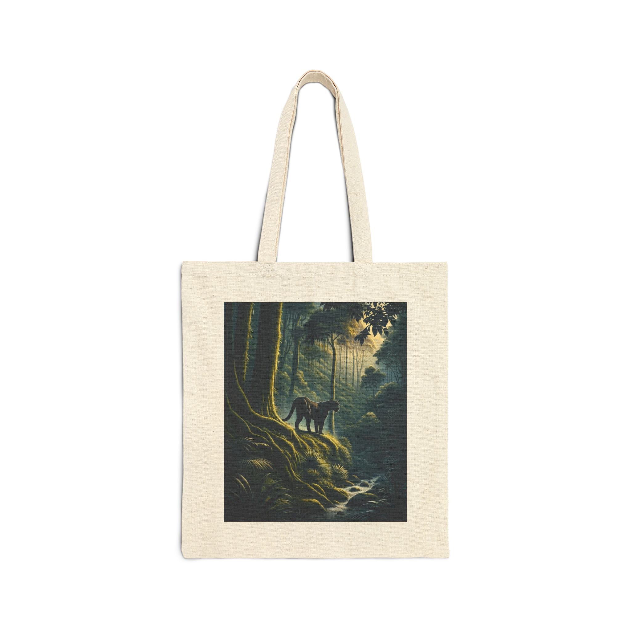 Panther in the Jungle - Cotton Canvas Tote Bag