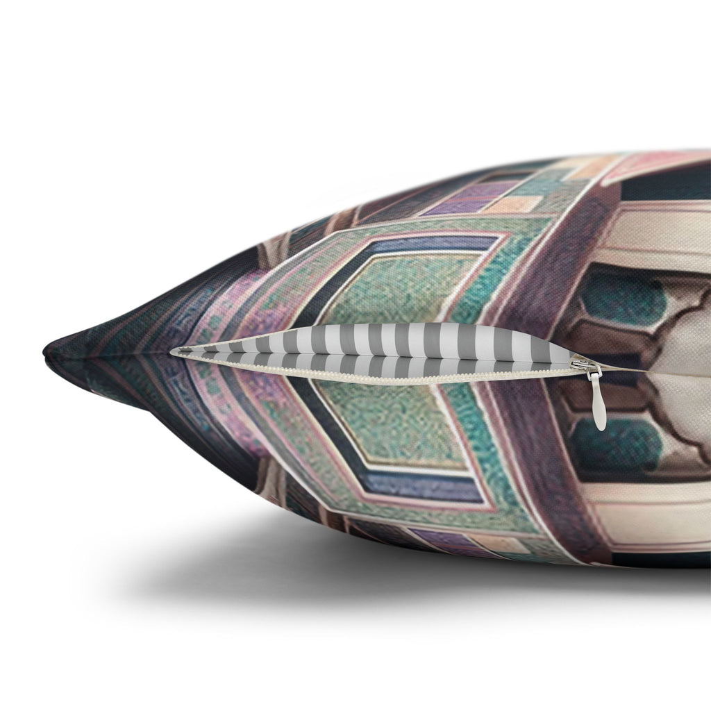 Persian art, grey-pink - Polyester Square Pillowcase