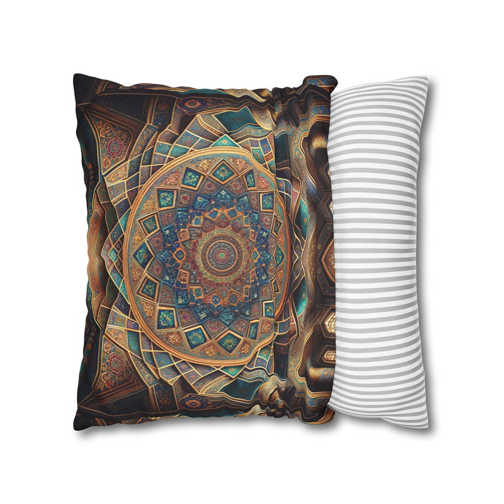 Persian Art (brown-yellow) - Suede Square Pillowcase