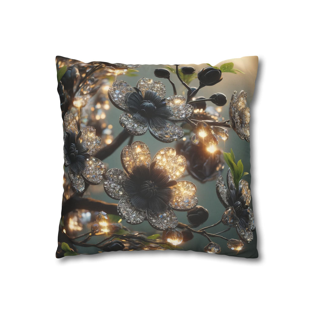 Shining diamond flowers - Suede Square Pillowcase