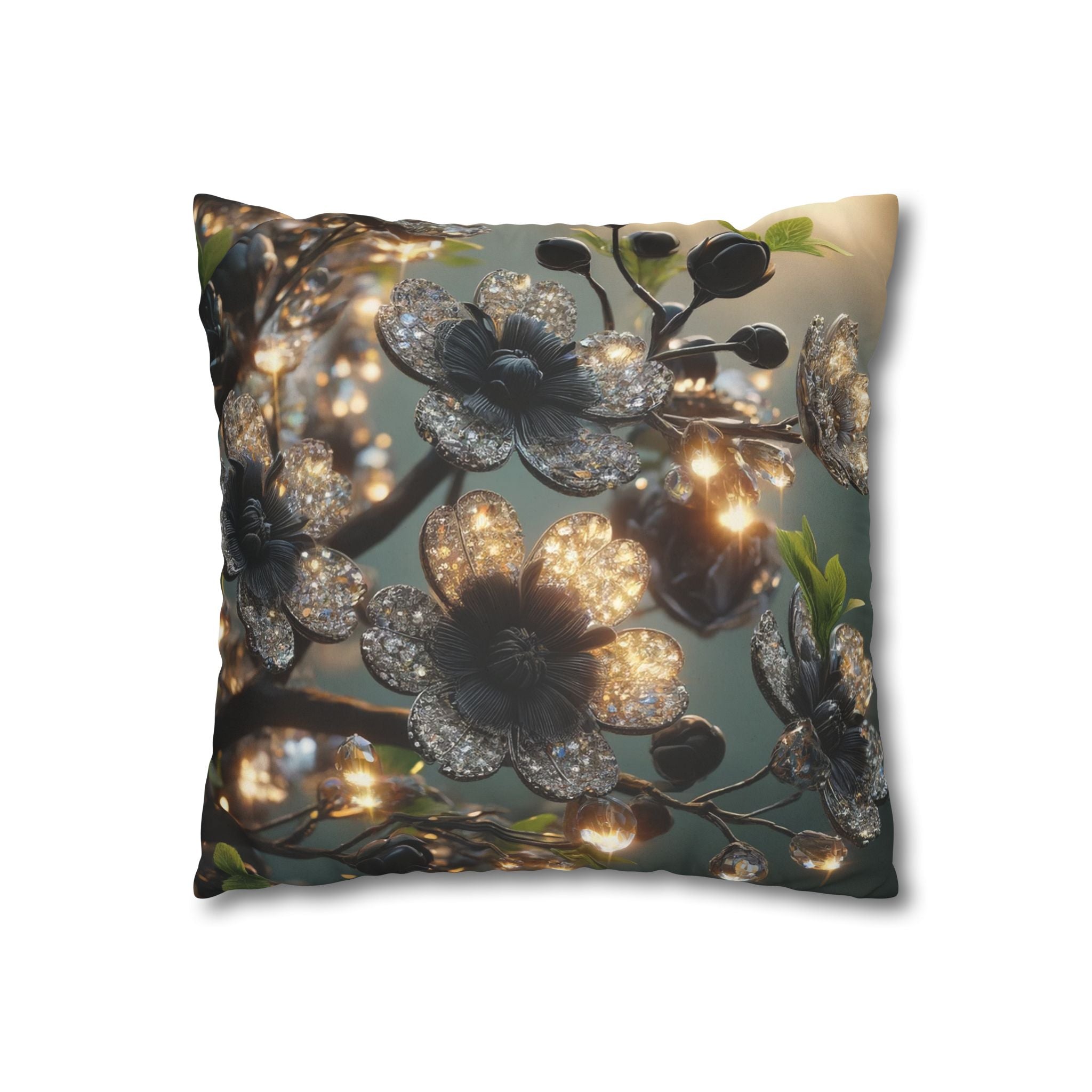 Shining diamond flowers - Suede Square Pillowcase