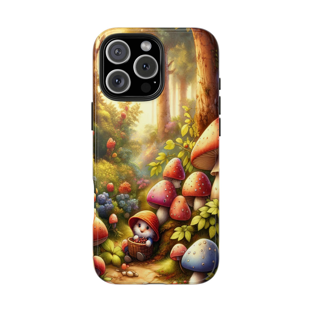 Gnomes sitting under mushroom - Tough Phone Case