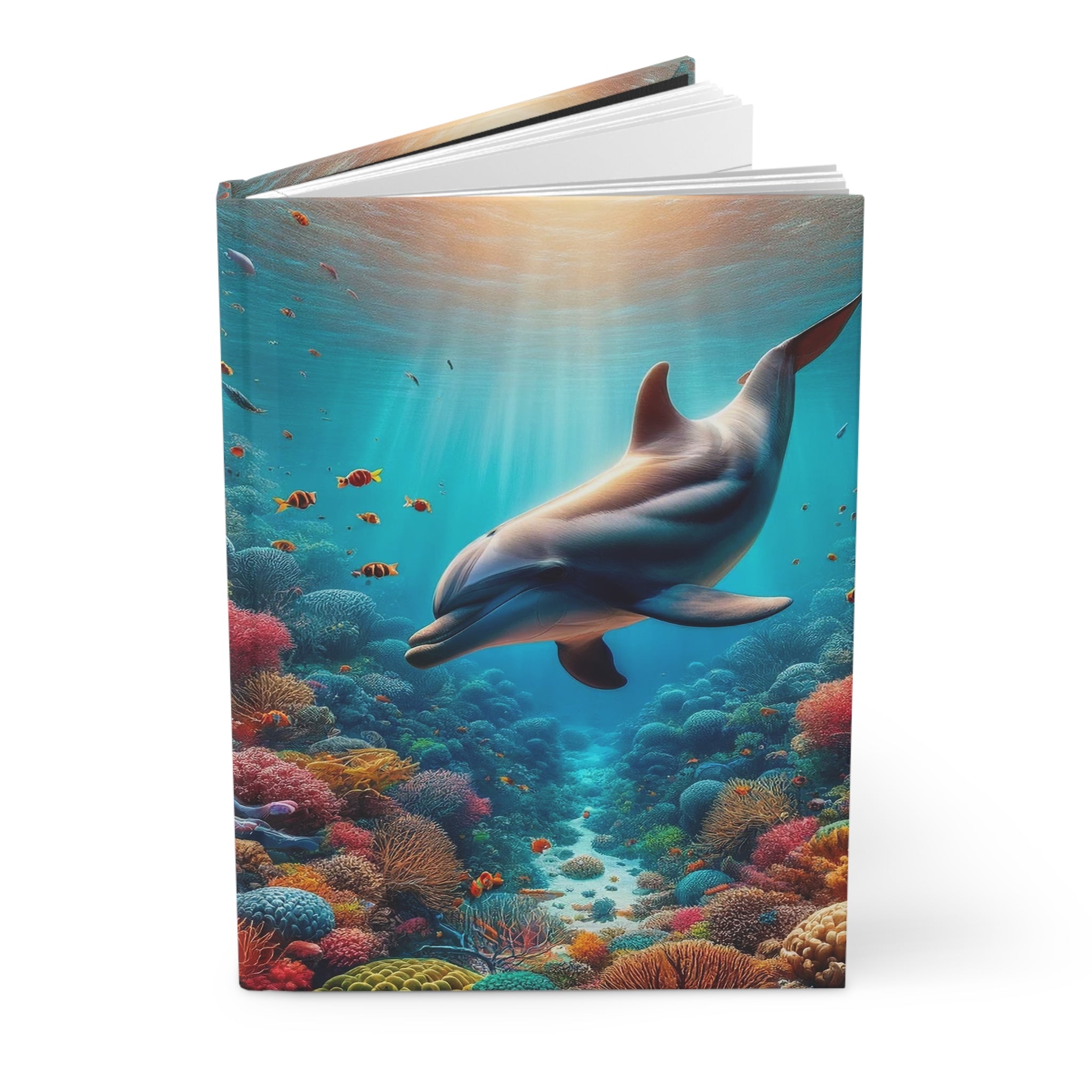 A curious dolphin - Hardcover Notebook