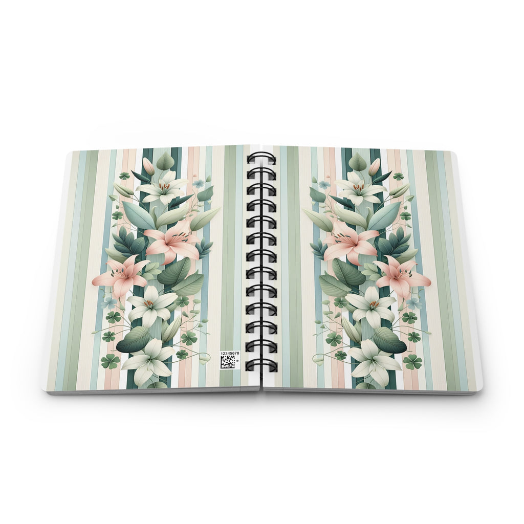 Bouquet of lilies with stripes - Spiral Notebook