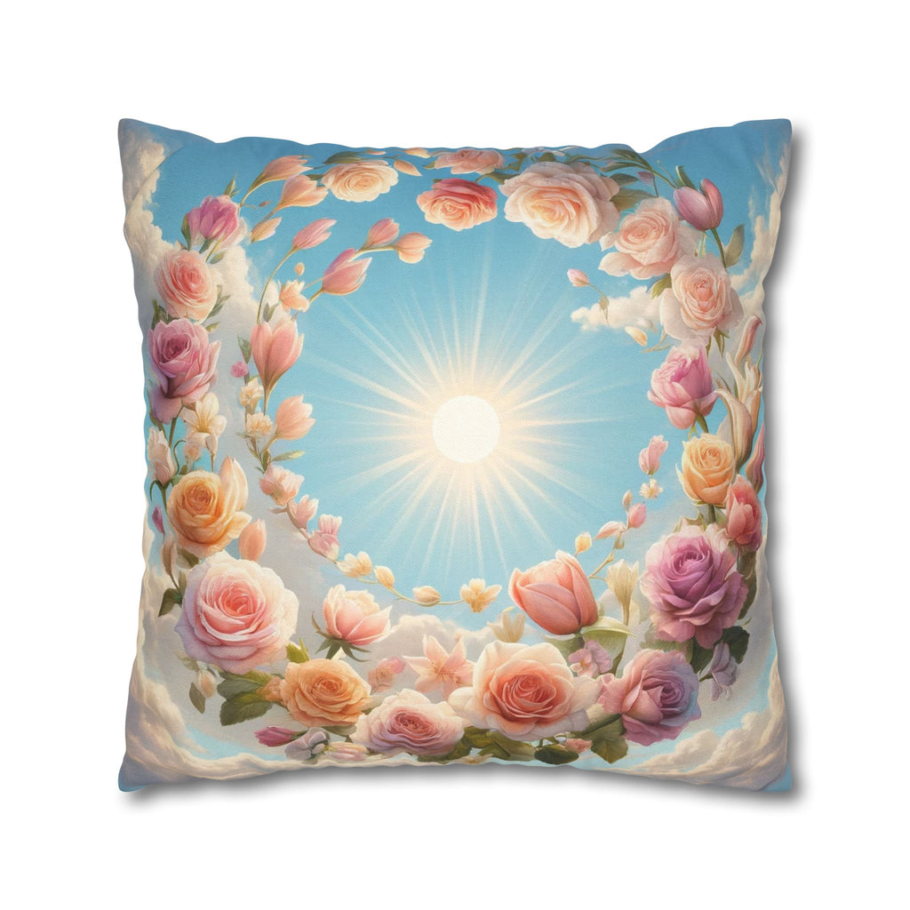 Roses in a circle - Polyester Square Pillowcase