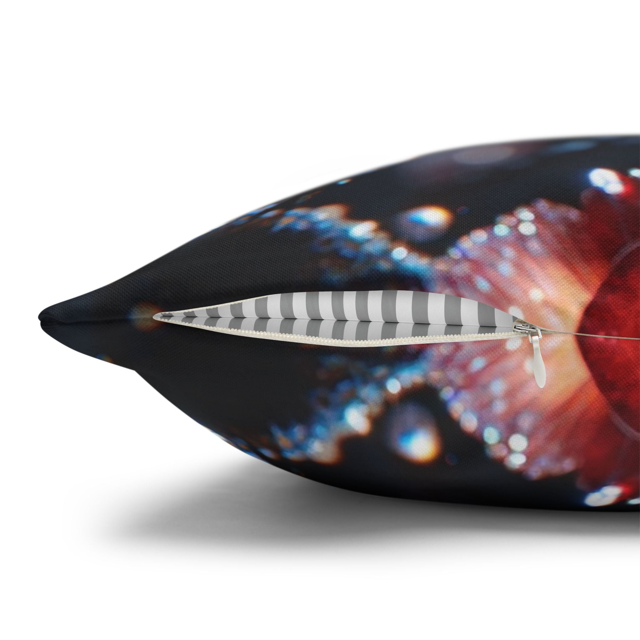 Red flowers in the night - Polyester Square Pillowcase