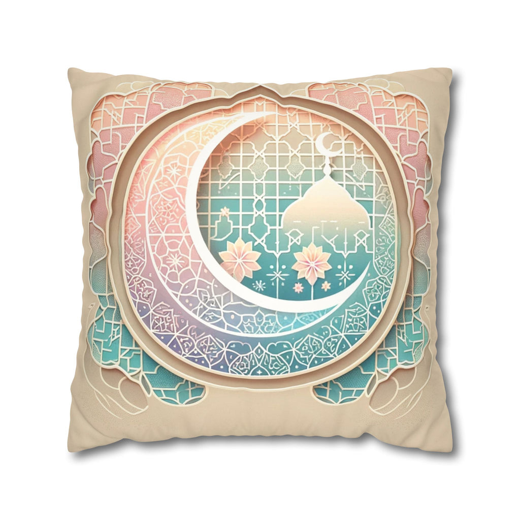 Islamic Art (pastel pink and green) - Suede Square Pillowcase