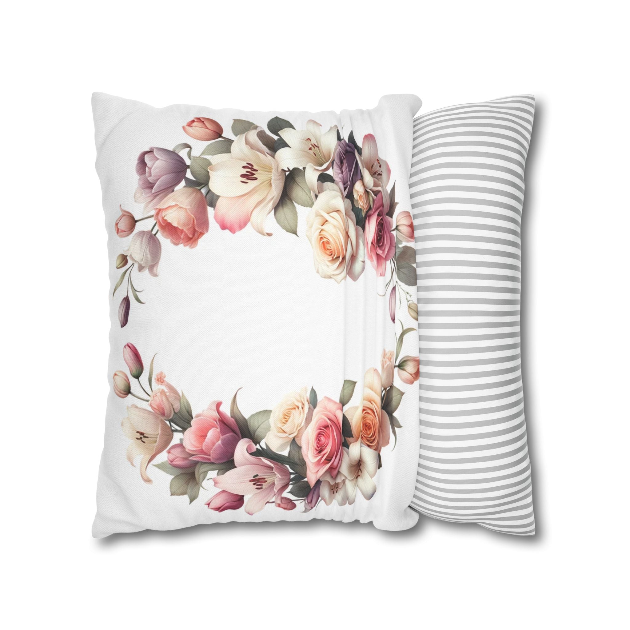 Roses on white background - Polyester Square Pillowcase