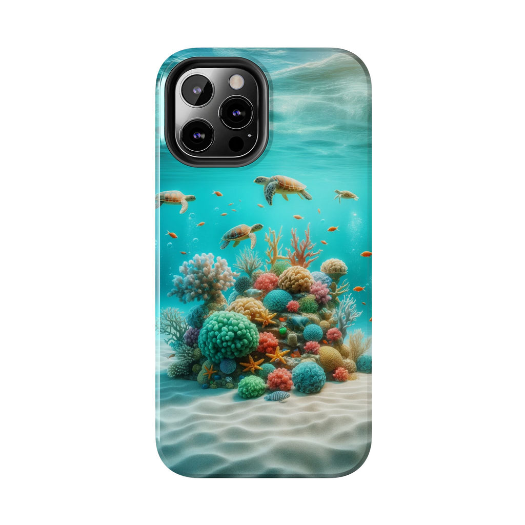 Phone Cases - Turtles on Coral Reef Design