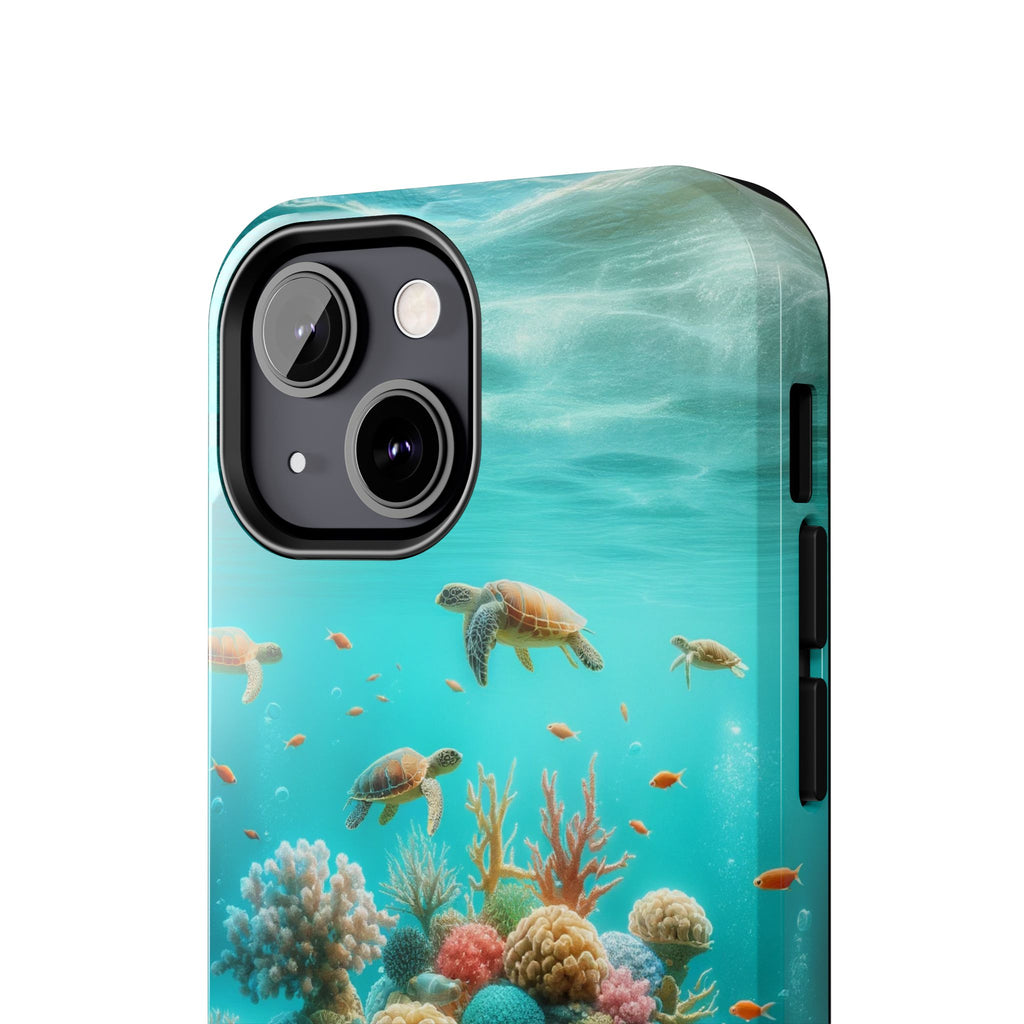 Phone Cases - Turtles on Coral Reef Design
