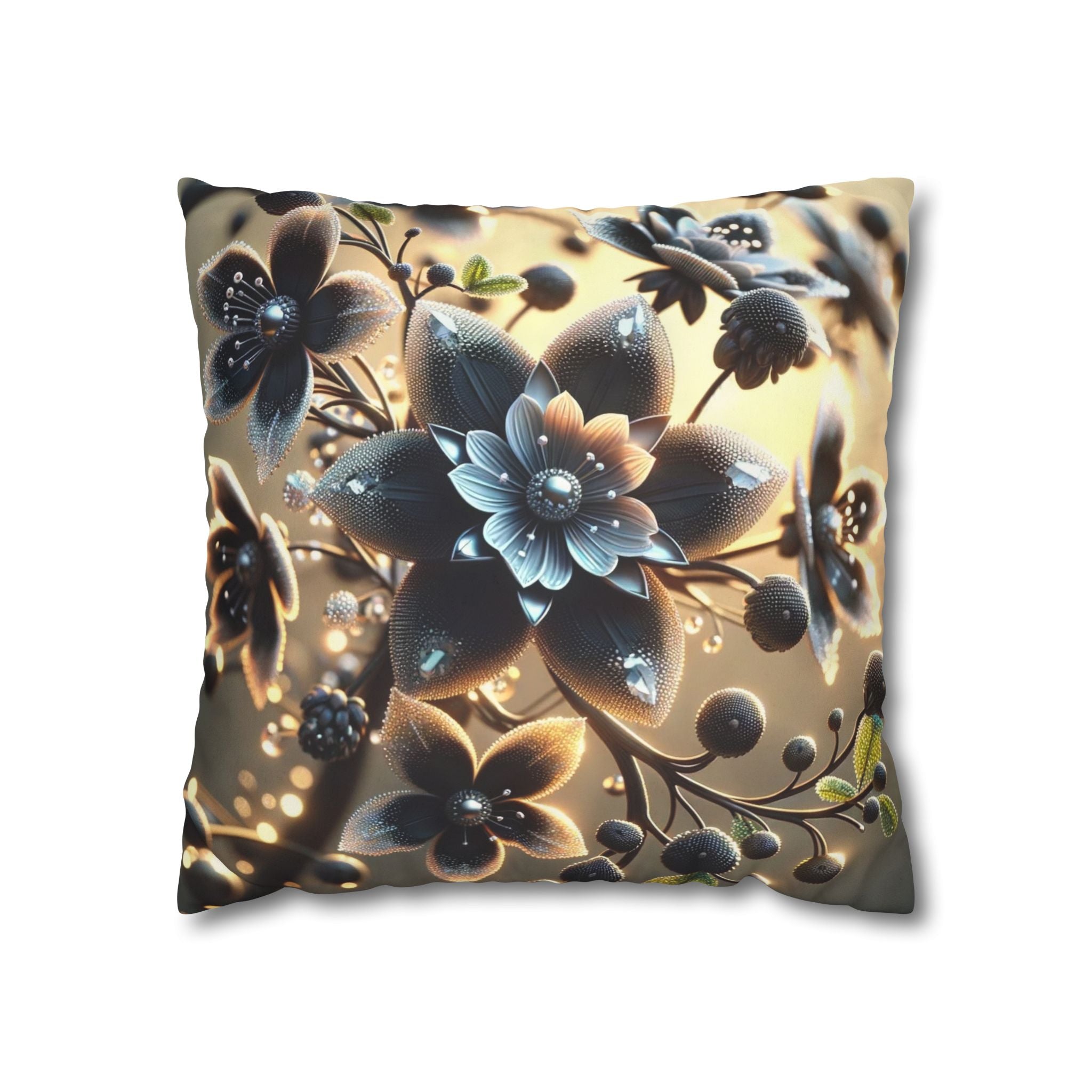 A large black flower - Suede Square Pillowcase