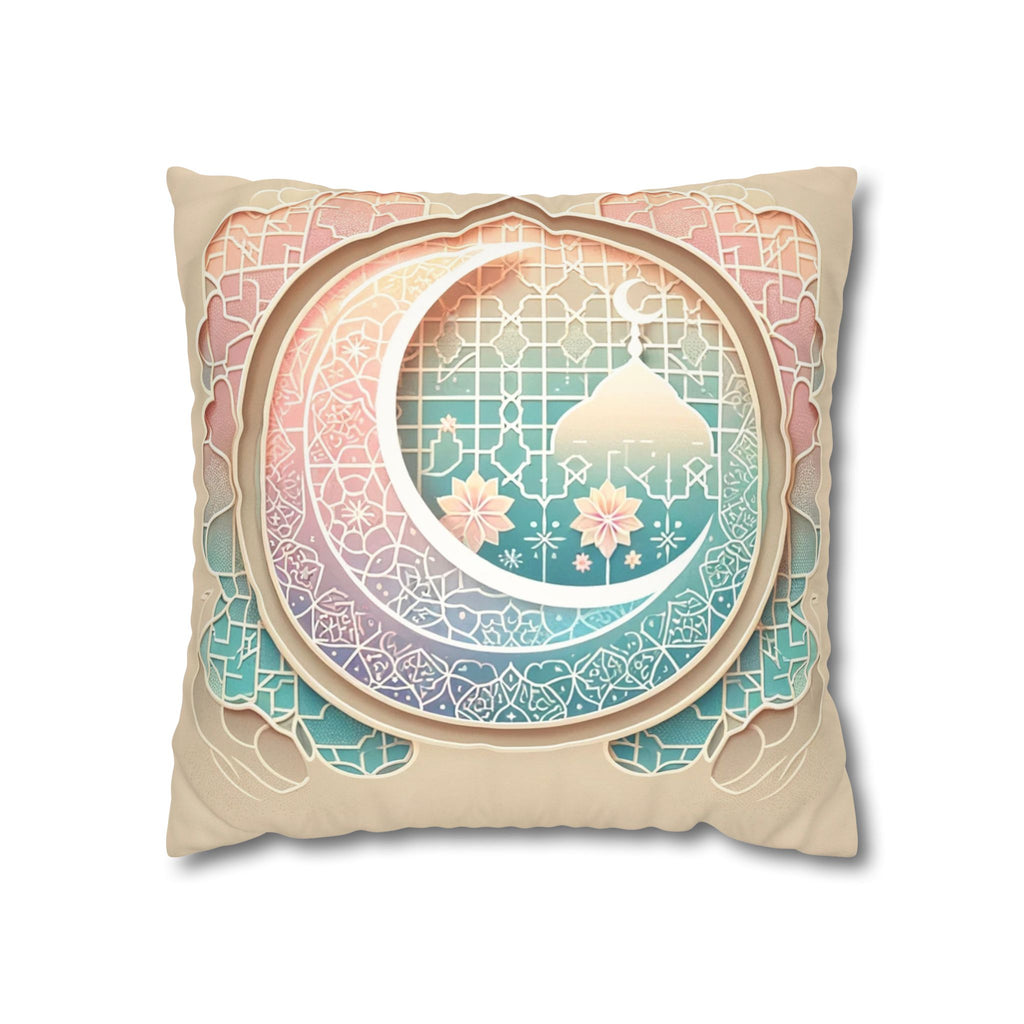 Islamic Art (pastel pink and green) - Suede Square Pillowcase