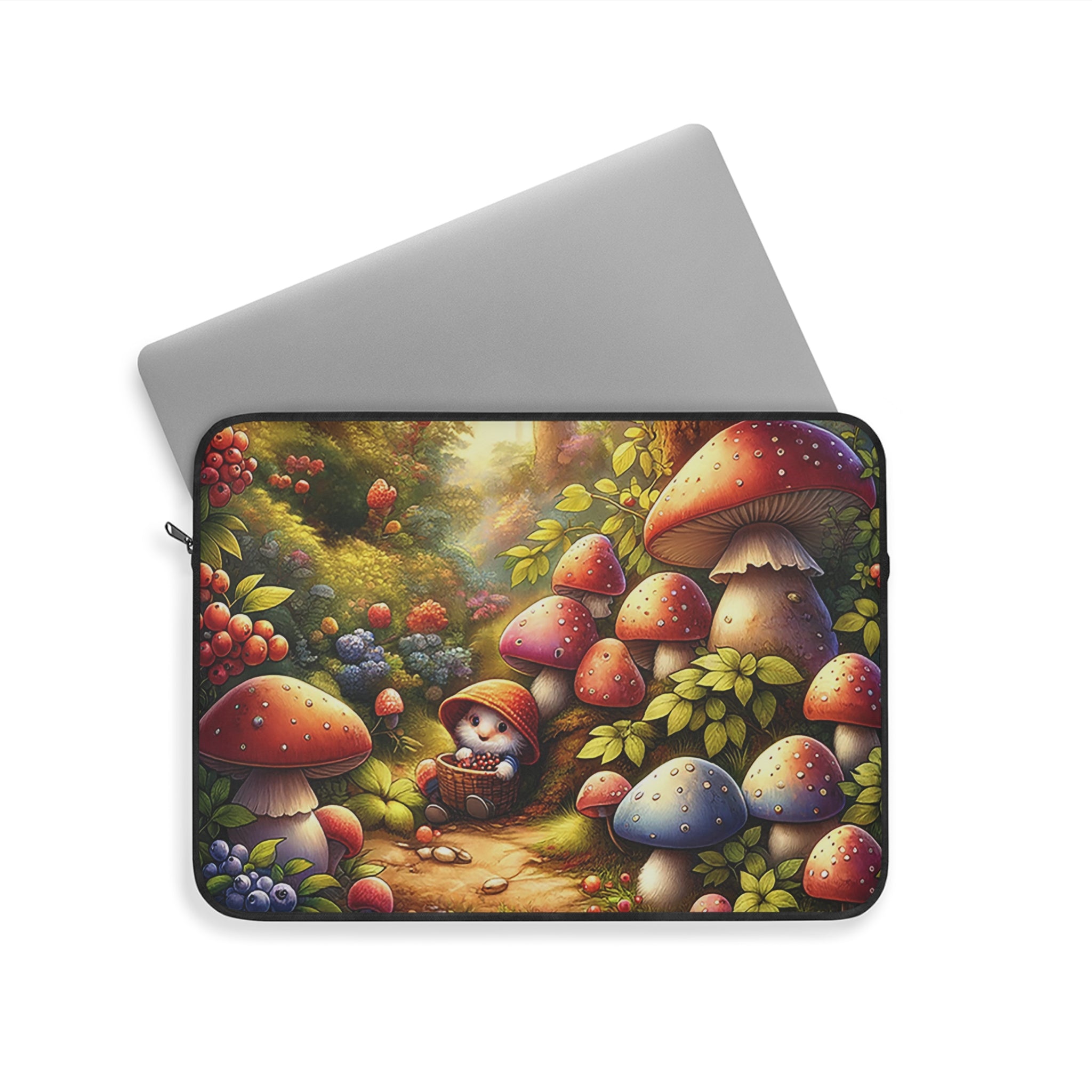 Gnome under mushrooms - Laptop Sleeve