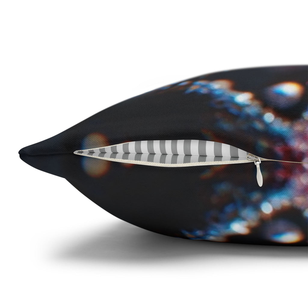 Red flowers in the night - Polyester Square Pillowcase