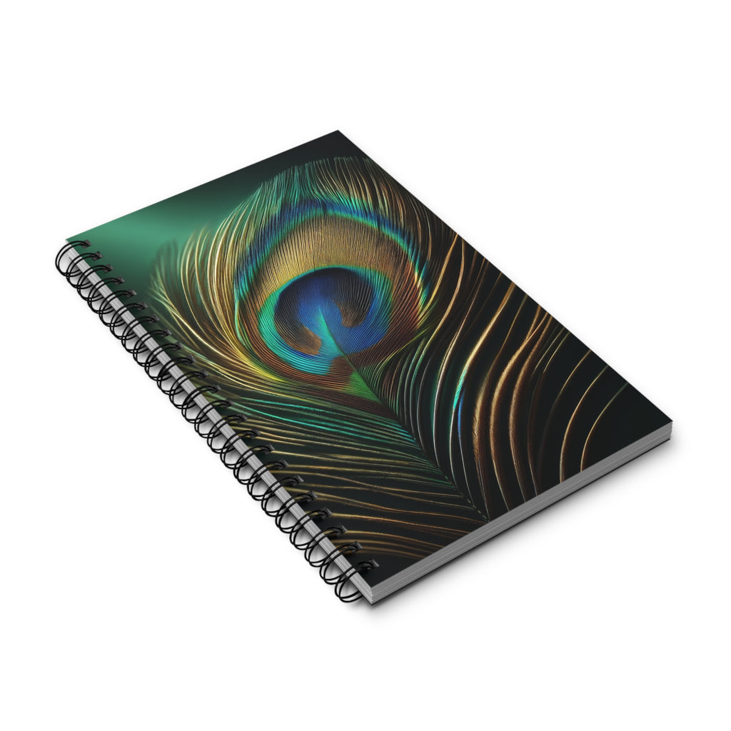 Peacock Feather Blue-green (3) - Spiral Journal