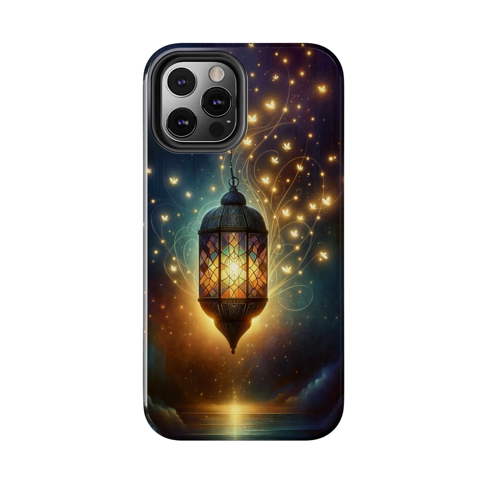Fireflies around lamp - Tough Phone Case