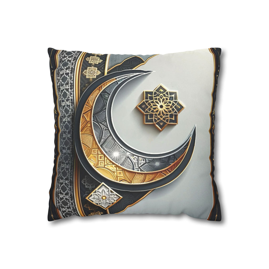 Islamic Art (gold & silver moon)) - Suede Square Pillowcase