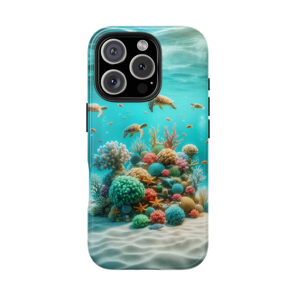 Phone Cases - Turtles on Coral Reef Design
