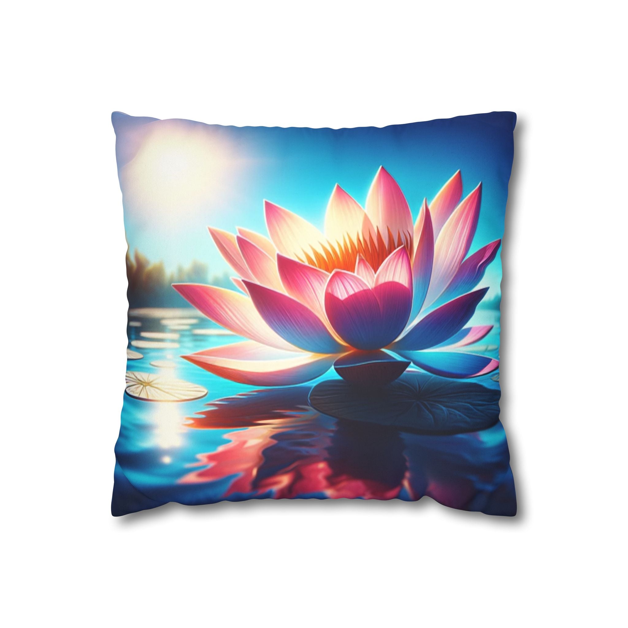 A big lotus flower - Suede Square Pillowcase