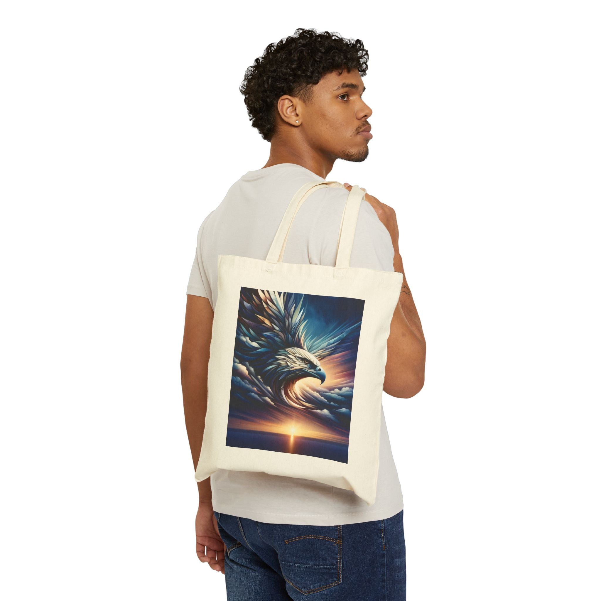 Majestic Eagle in the cloud - Cotton Canvas Tote Bag