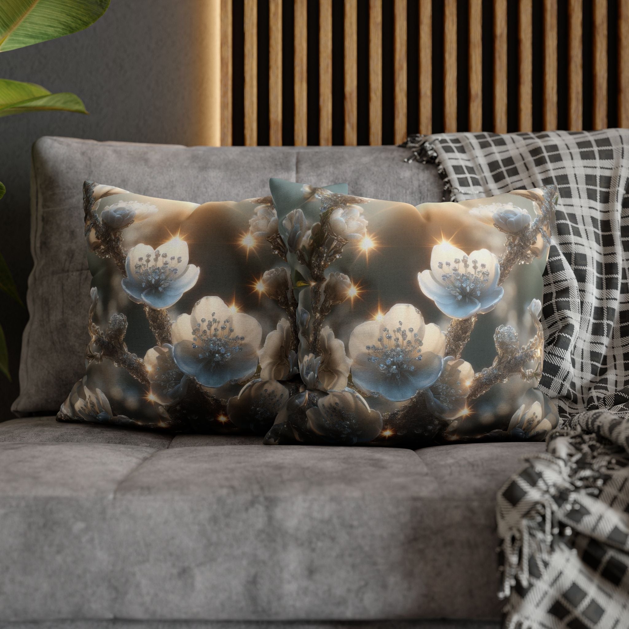 Small white flowers - Polyester Square Pillowcase