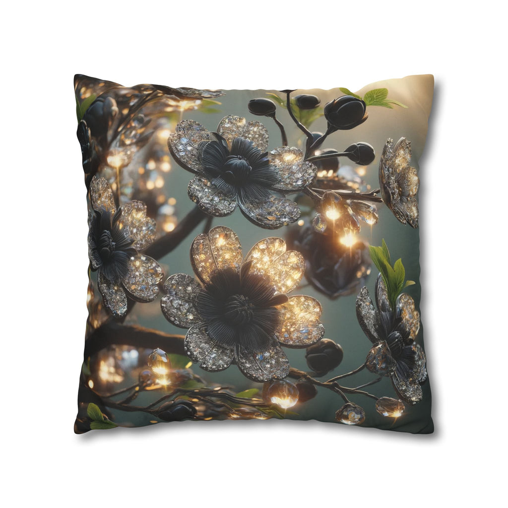 Shining diamond flowers - Suede Square Pillowcase