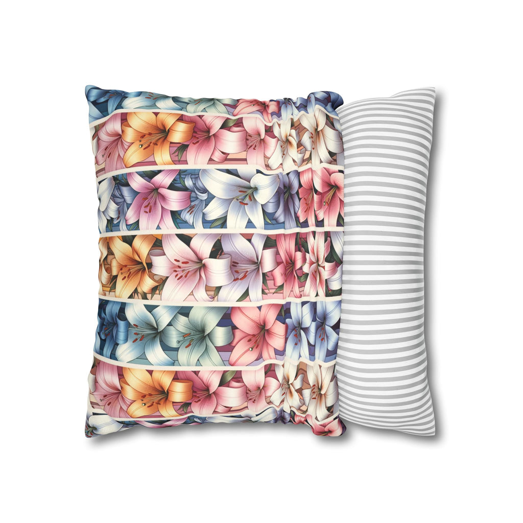 Lilies (in lines)- Suede Square Pillowcase