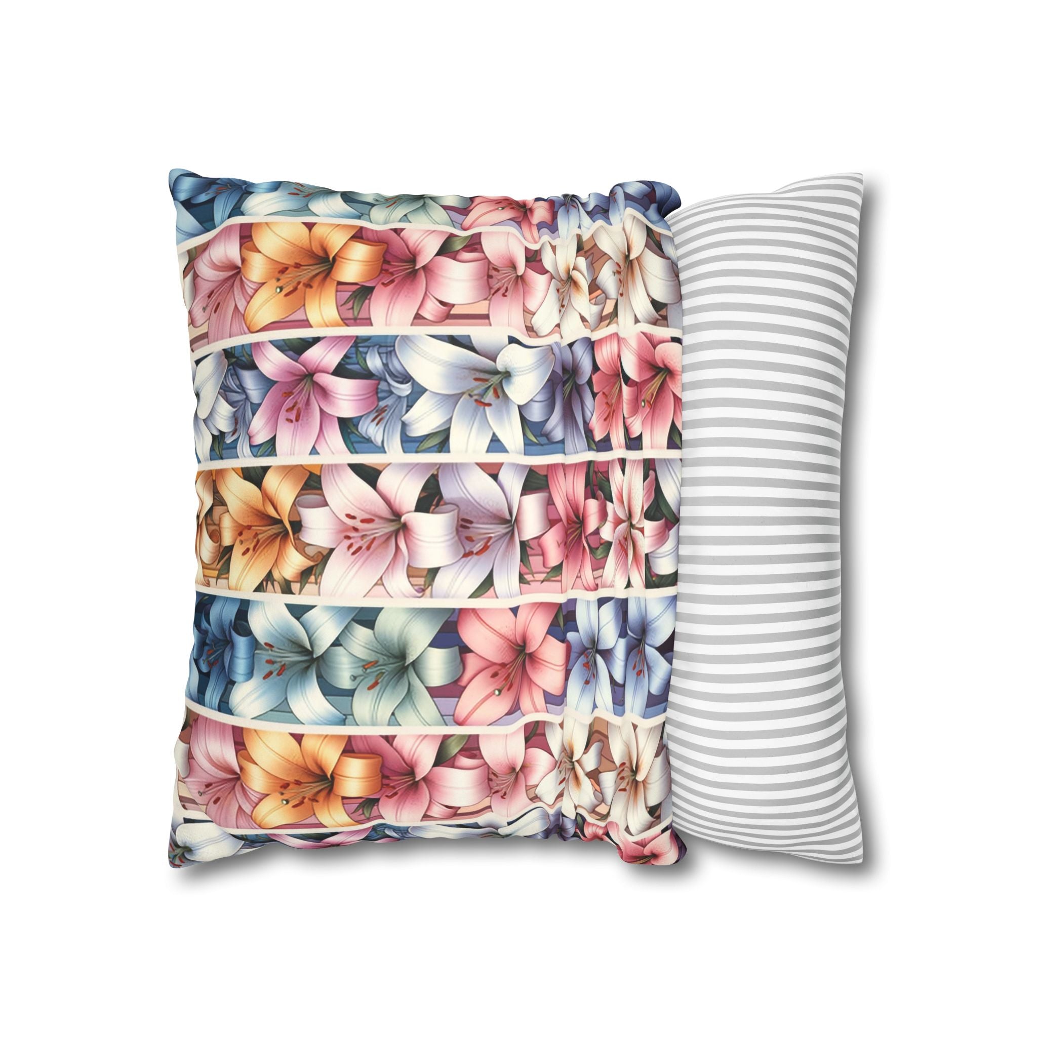 Lilies (in lines)- Suede Square Pillowcase