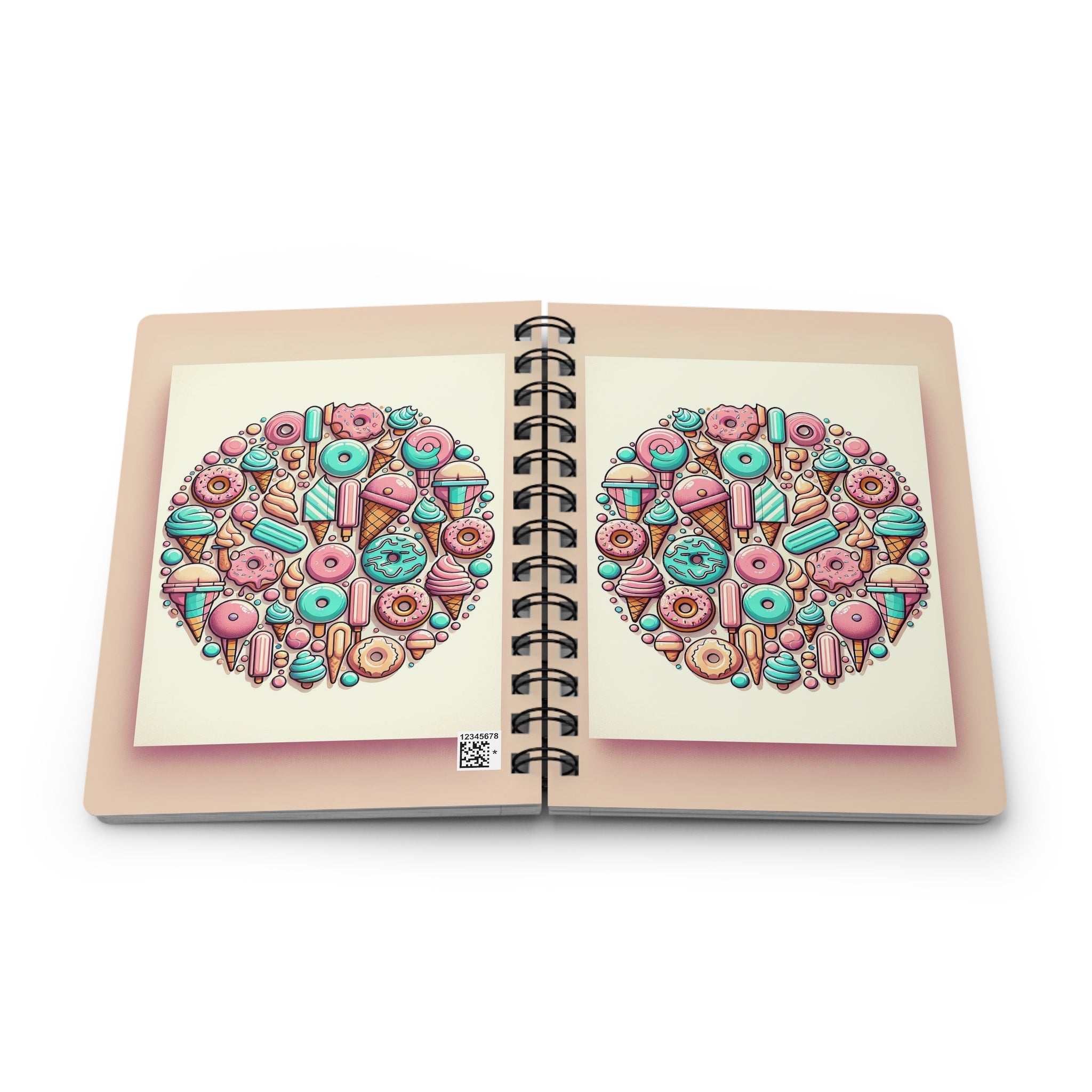 Circle of donuts and ice cream - Spiral Notebook