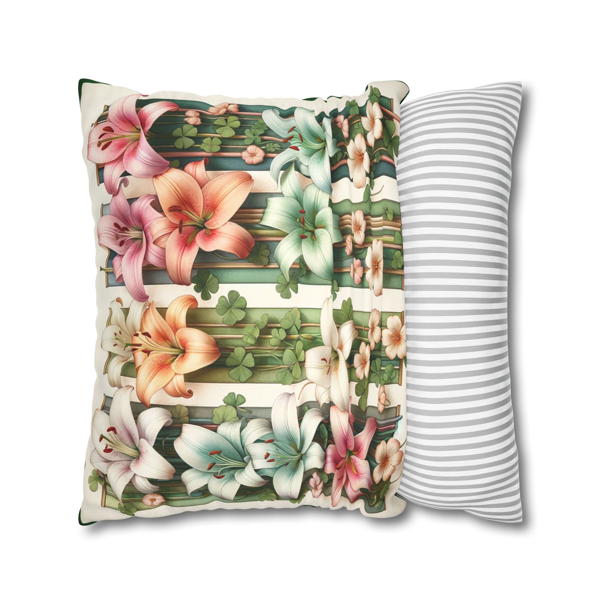 Lilies on a wall - Suede Square Pillowcase