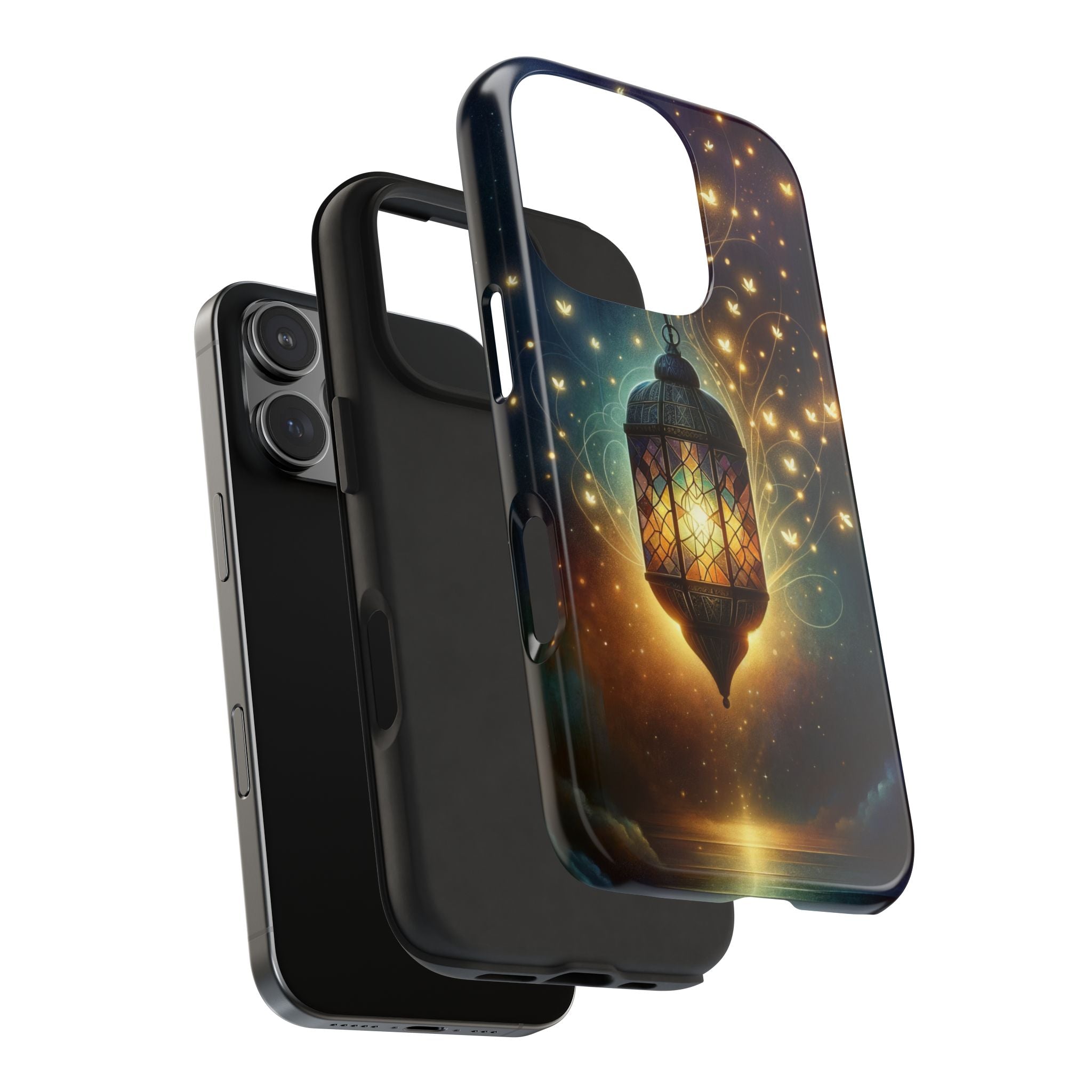 Fireflies around lamp - Tough Phone Case