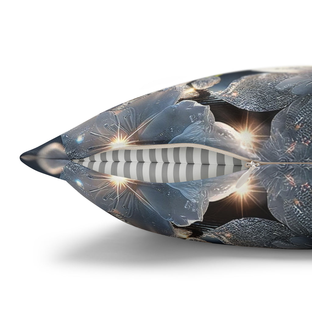 White, diamond flowers (5) - Suede Square Pillowcase