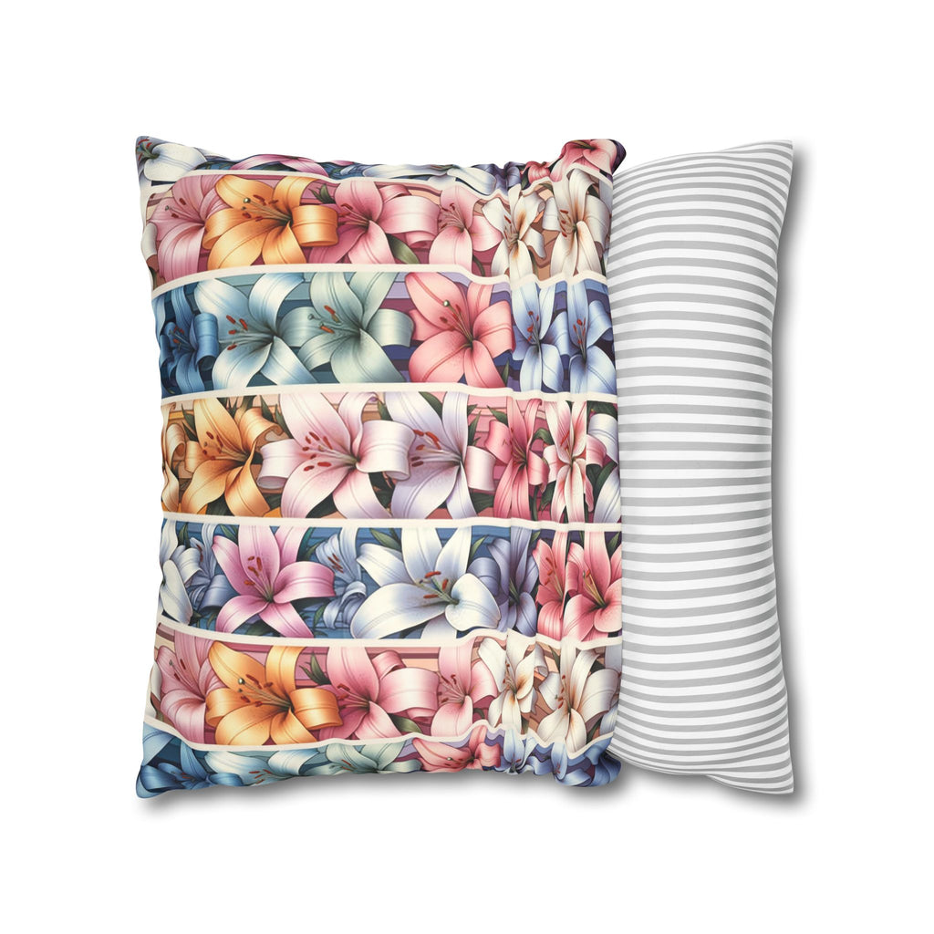 Lilies (in lines)- Suede Square Pillowcase