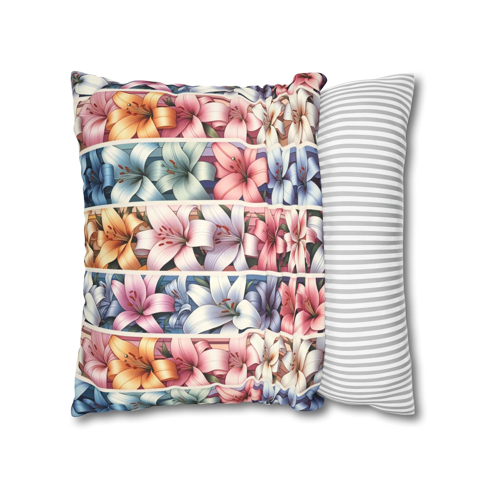 Lilies (in lines)- Suede Square Pillowcase