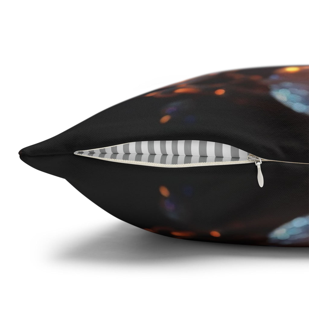 Diamond-white flowers (in sunset) - Polyester Square Pillowcase