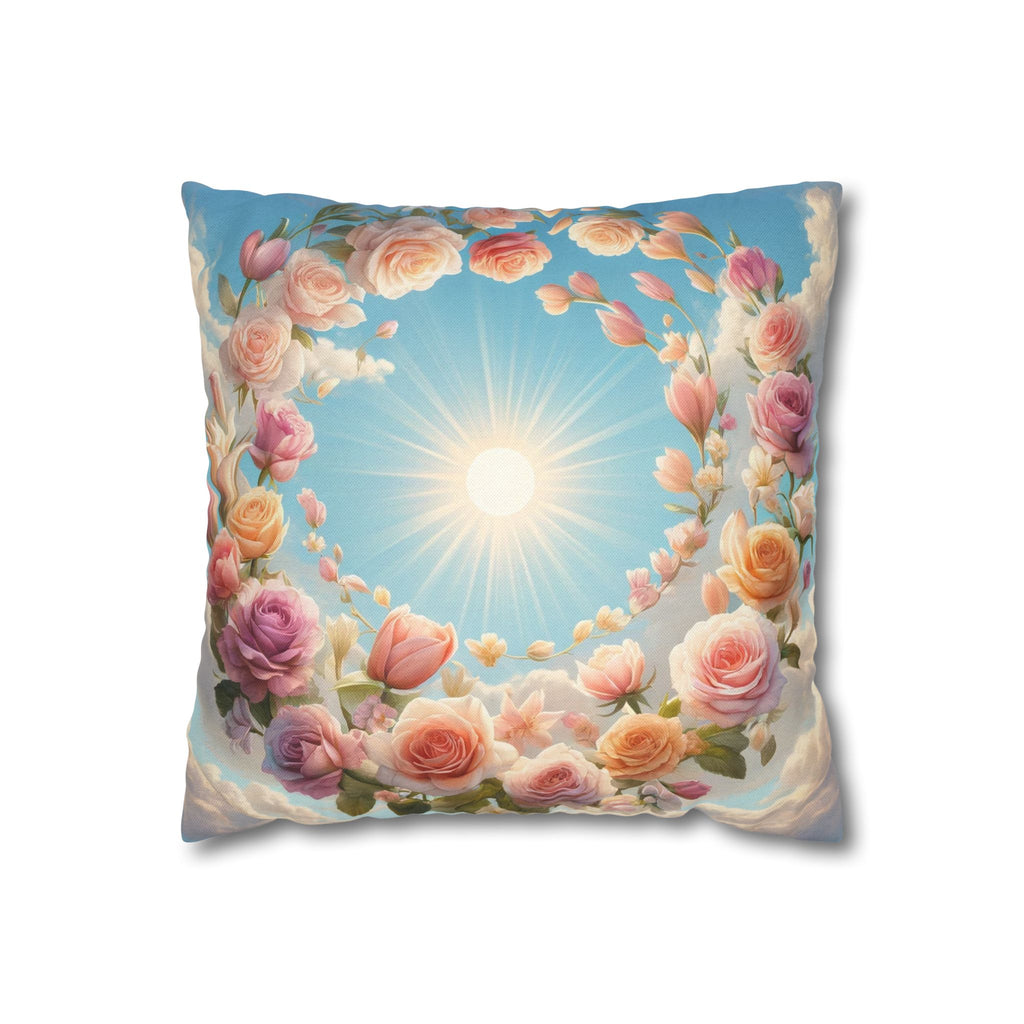 Roses in a circle - Polyester Square Pillowcase